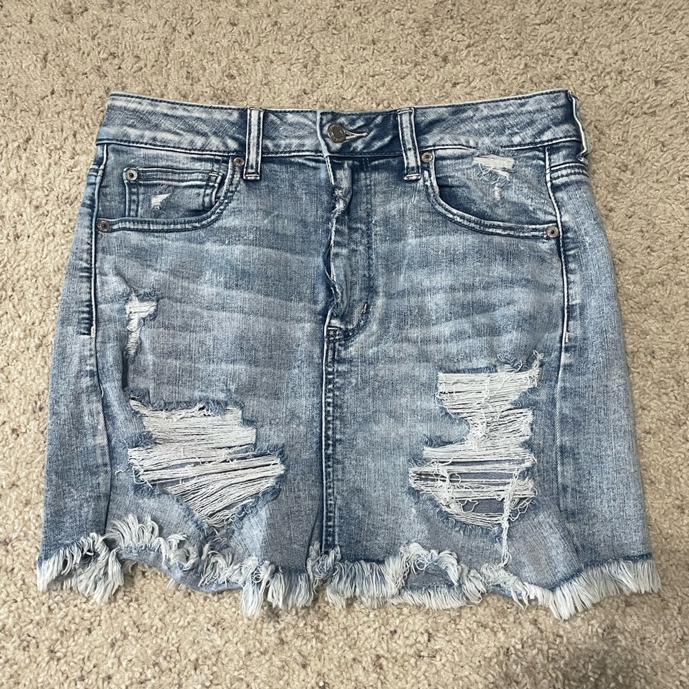 American Eagle Distressed Denim Skirt